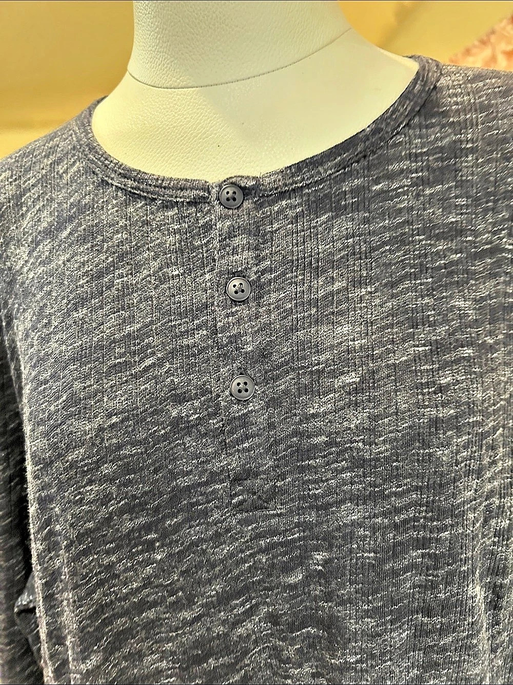 ATM Anthony Thomas Melillo Men’s Long Sleeve Henley in Blue NWT - Picture 2 of 6